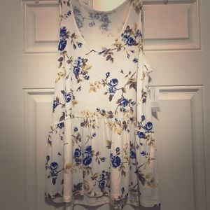 NWT American Eagle Floral Peplum Tank - Small